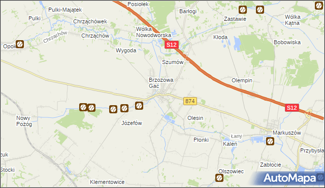 mapa Kurów powiat puławski, Kurów powiat puławski na mapie Targeo