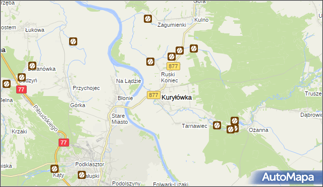 mapa Kuryłówka, Kuryłówka na mapie Targeo