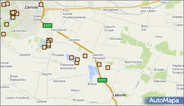 mapa Łabuńki Pierwsze, Łabuńki Pierwsze na mapie Targeo