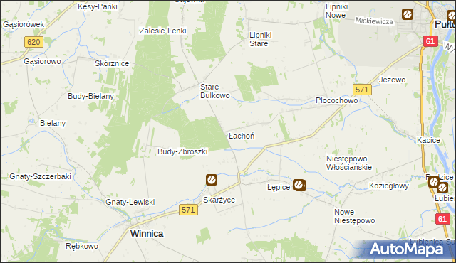 mapa Łachoń, Łachoń na mapie Targeo