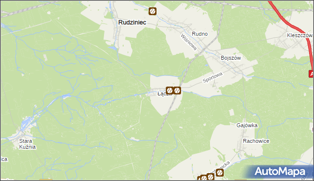 mapa Łącza, Łącza na mapie Targeo