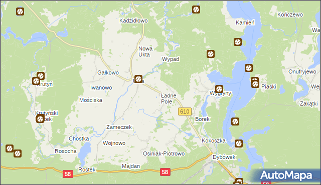mapa Ładne Pole, Ładne Pole na mapie Targeo
