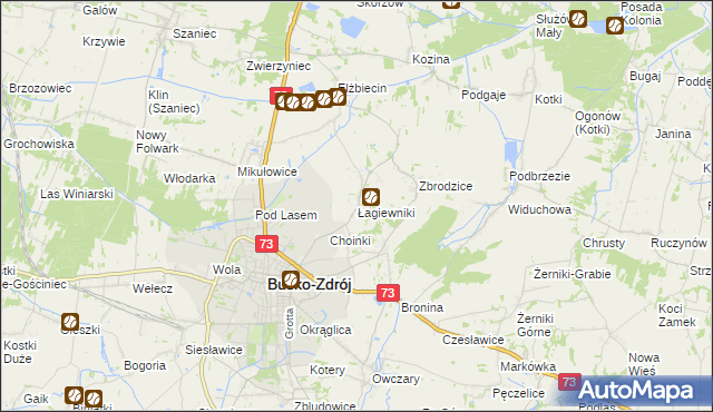 mapa Łagiewniki gmina Busko-Zdrój, Łagiewniki gmina Busko-Zdrój na mapie Targeo