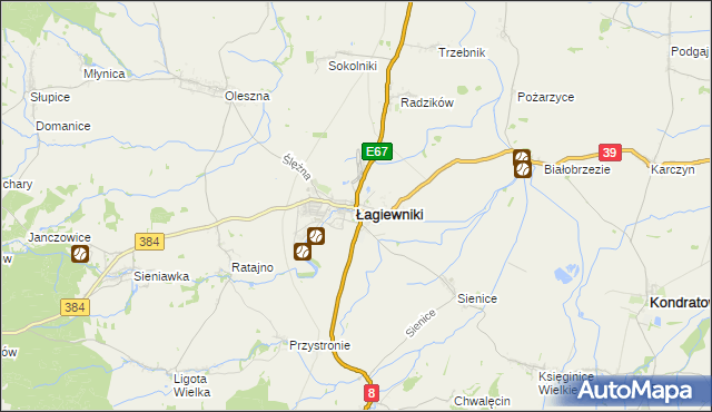 mapa Łagiewniki powiat dzierżoniowski, Łagiewniki powiat dzierżoniowski na mapie Targeo