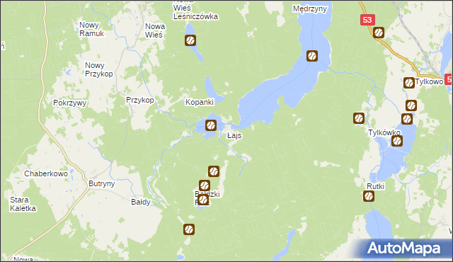 mapa Łajs, Łajs na mapie Targeo