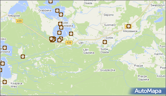 mapa Łąki Gajówka, Łąki Gajówka na mapie Targeo