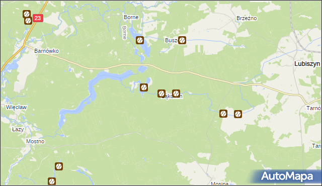 mapa Łąkomin, Łąkomin na mapie Targeo