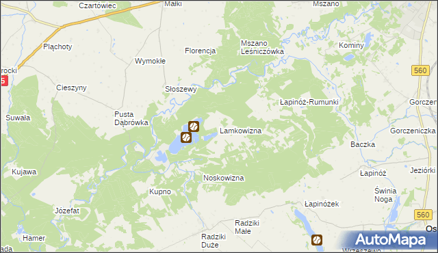 mapa Lamkowizna, Lamkowizna na mapie Targeo