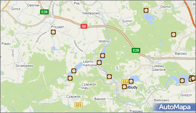 mapa Łapino, Łapino na mapie Targeo