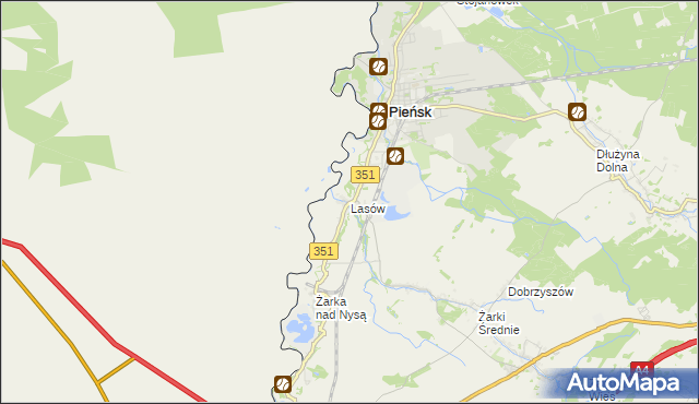 mapa Lasów, Lasów na mapie Targeo