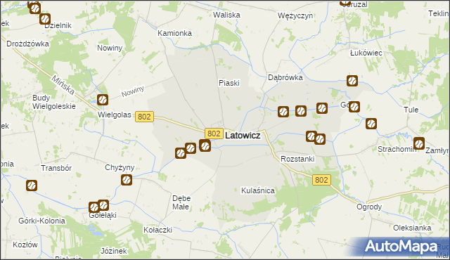 mapa Latowicz, Latowicz na mapie Targeo