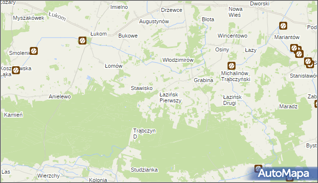 mapa Łazińsk Pierwszy, Łazińsk Pierwszy na mapie Targeo