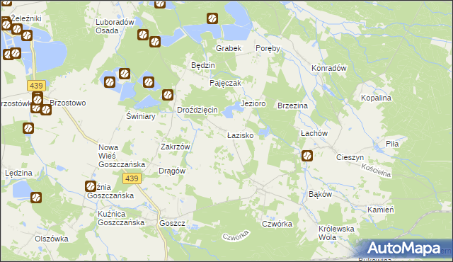 mapa Łazisko gmina Twardogóra, Łazisko gmina Twardogóra na mapie Targeo