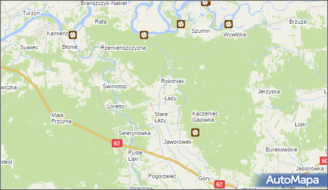 mapa Łazy gmina Łochów, Łazy gmina Łochów na mapie Targeo