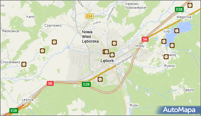 mapa Lębork, Lębork na mapie Targeo