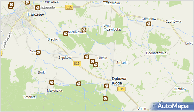 mapa Leitnie, Leitnie na mapie Targeo