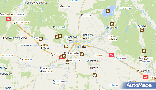 mapa Lelów, Lelów na mapie Targeo