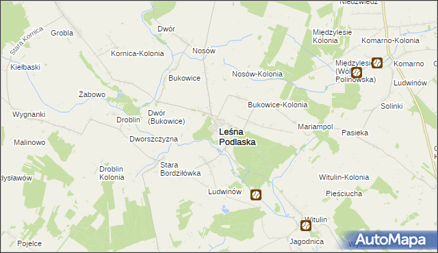 mapa Leśna Podlaska, Leśna Podlaska na mapie Targeo