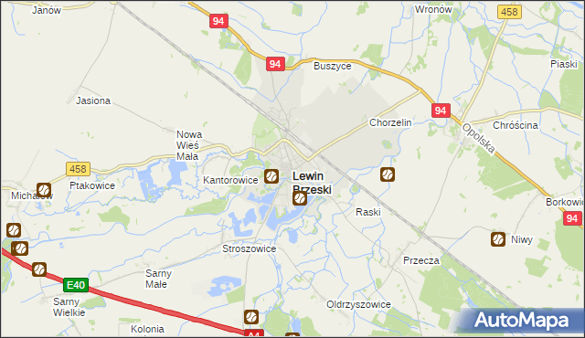 mapa Lewin Brzeski, Lewin Brzeski na mapie Targeo