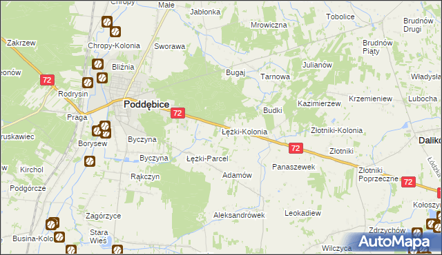 mapa Łężki-Kolonia, Łężki-Kolonia na mapie Targeo