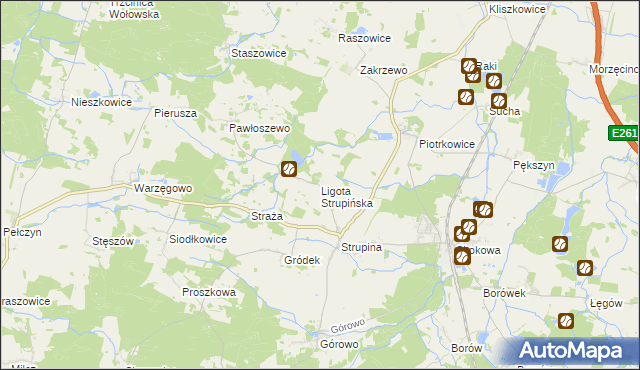 mapa Ligota Strupińska, Ligota Strupińska na mapie Targeo