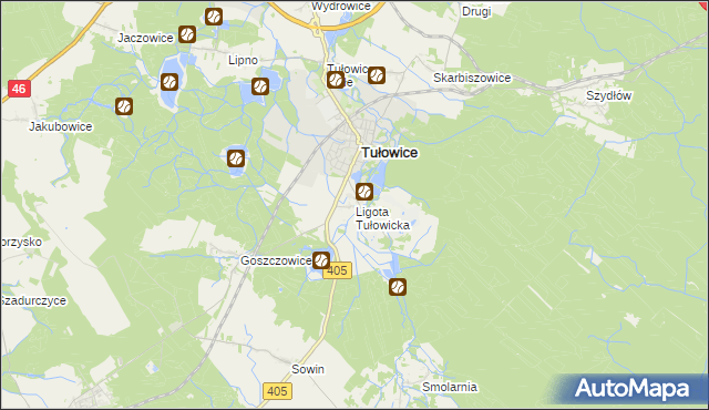 mapa Ligota Tułowicka, Ligota Tułowicka na mapie Targeo