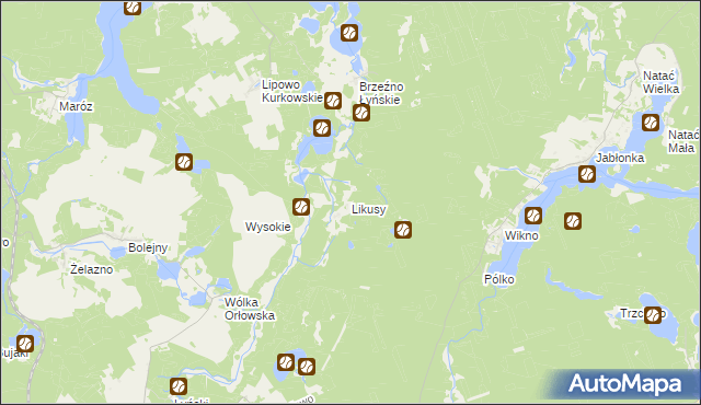 mapa Likusy, Likusy na mapie Targeo