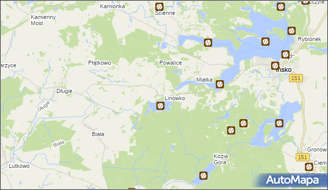 mapa Linówko, Linówko na mapie Targeo