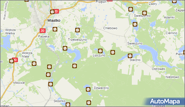 mapa Lipczyno, Lipczyno na mapie Targeo