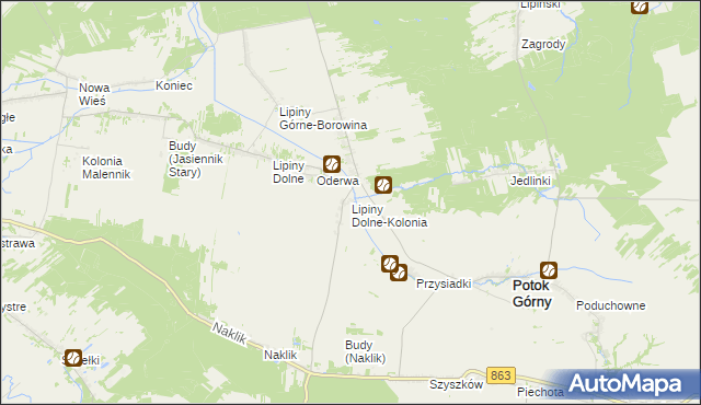 mapa Lipiny Dolne-Kolonia, Lipiny Dolne-Kolonia na mapie Targeo