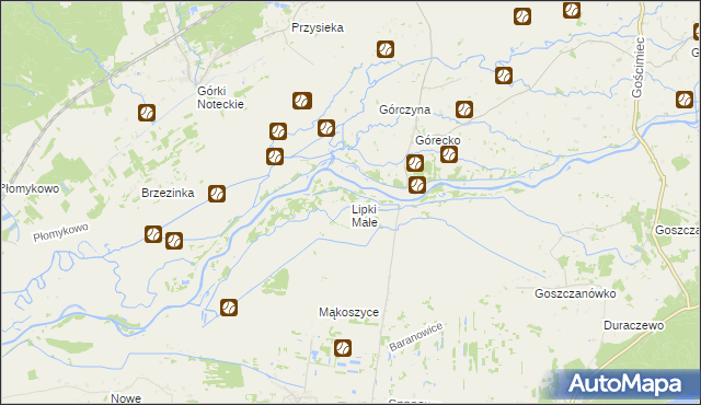 mapa Lipki Małe, Lipki Małe na mapie Targeo