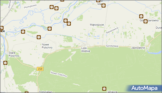 mapa Lipki Wielkie, Lipki Wielkie na mapie Targeo