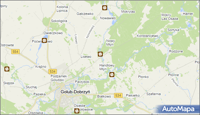 mapa Lisewo-Młyn, Lisewo-Młyn na mapie Targeo