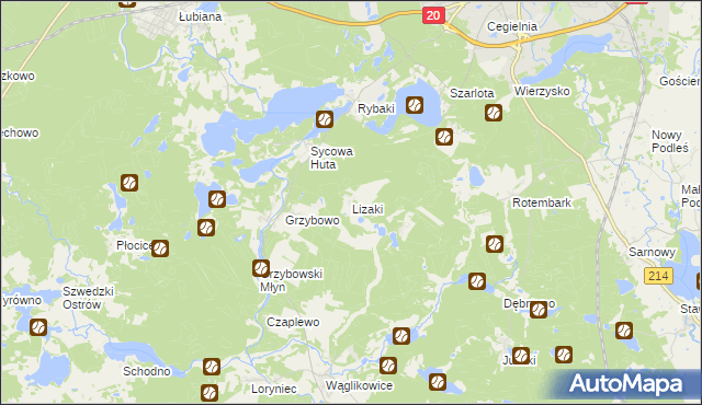 mapa Lizaki, Lizaki na mapie Targeo