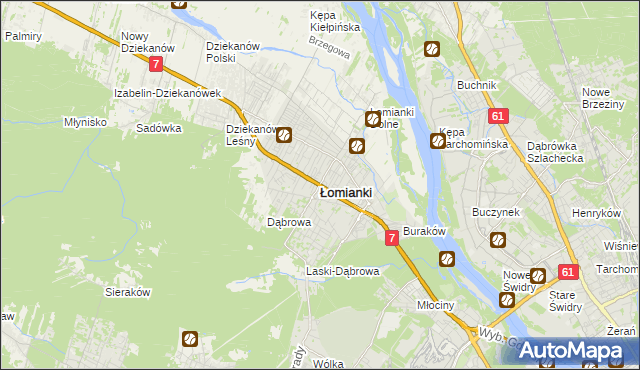 mapa Łomianki, Łomianki na mapie Targeo