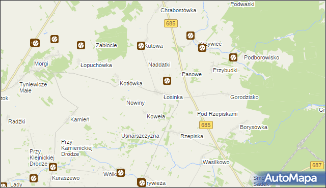 mapa Łosinka, Łosinka na mapie Targeo