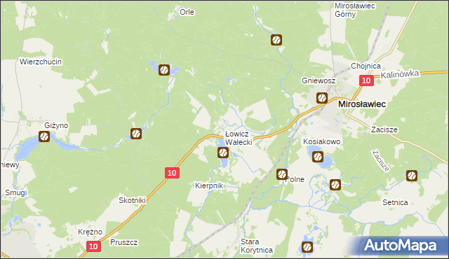 mapa Łowicz Wałecki, Łowicz Wałecki na mapie Targeo