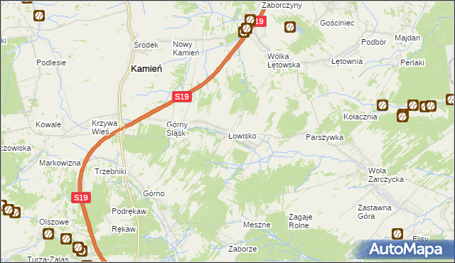 mapa Łowisko, Łowisko na mapie Targeo