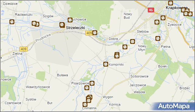 mapa Łowkowice gmina Strzeleczki, Łowkowice gmina Strzeleczki na mapie Targeo