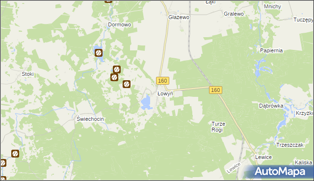 mapa Łowyń, Łowyń na mapie Targeo