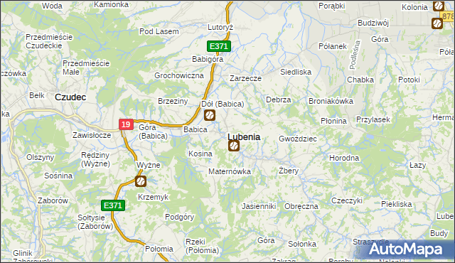 mapa Lubenia, Lubenia na mapie Targeo