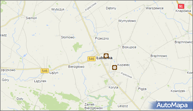 mapa Łubianka powiat toruński, Łubianka powiat toruński na mapie Targeo