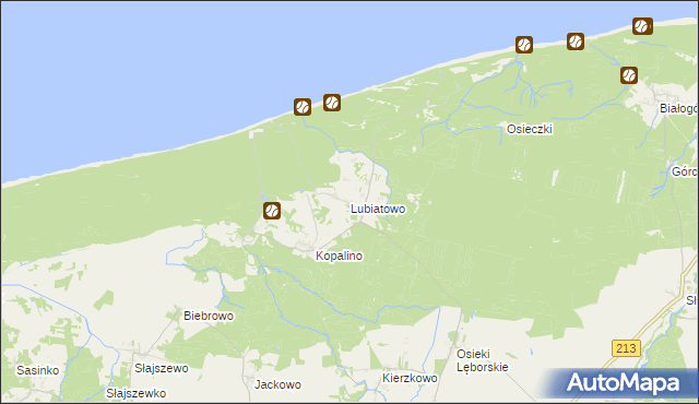 mapa Lubiatowo gmina Choczewo, Lubiatowo gmina Choczewo na mapie Targeo