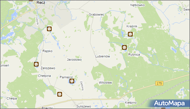 mapa Lubieniów, Lubieniów na mapie Targeo