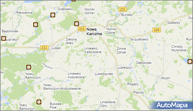 mapa Lubieszynek gmina Nowa Karczma, Lubieszynek gmina Nowa Karczma na mapie Targeo