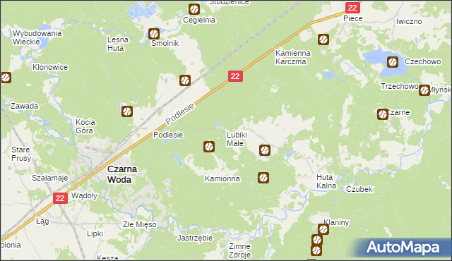 mapa Lubiki Małe, Lubiki Małe na mapie Targeo