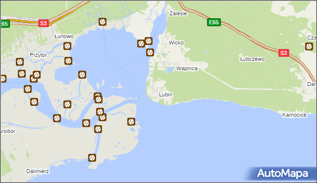 mapa Lubin gmina Międzyzdroje, Lubin gmina Międzyzdroje na mapie Targeo