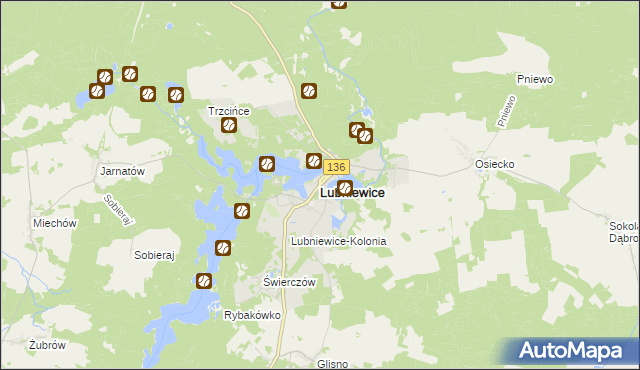 mapa Lubniewice, Lubniewice na mapie Targeo