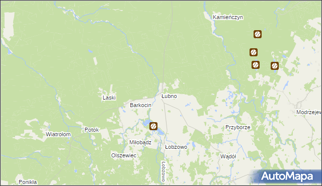 mapa Łubno gmina Kołczygłowy, Łubno gmina Kołczygłowy na mapie Targeo