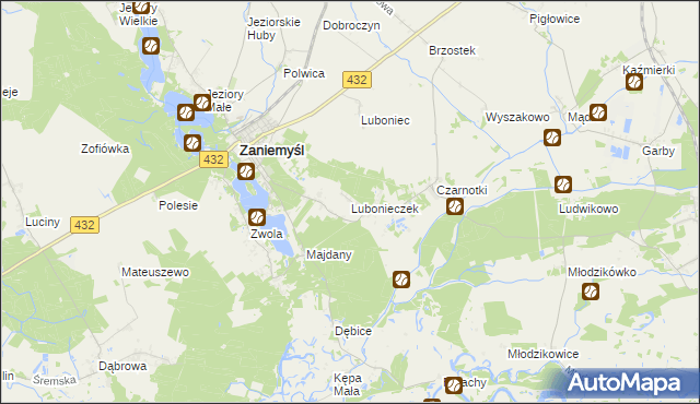 mapa Lubonieczek, Lubonieczek na mapie Targeo